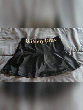 Black Flared Mini Skort with Golden Girls Logo